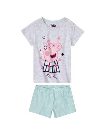 Костюм пижама футболка шорты свинка пеппа peppa pig на девочку 1 2 года 86 92 размер