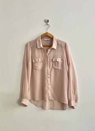 Рубашка полу прозрачная персиковая летняя