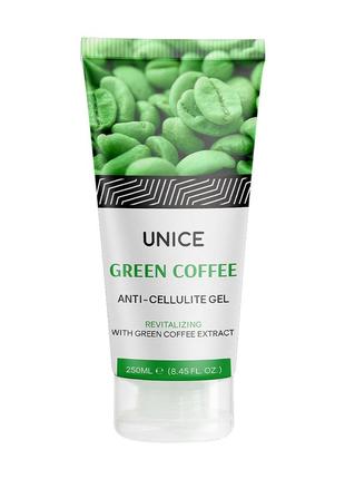 Антицеллюлитный гель-пилинг unice с экстрактом зерен зеленого кофе, 250 мл