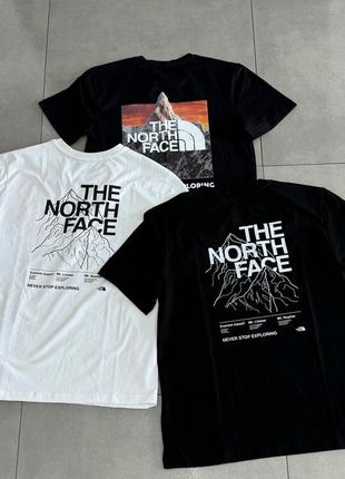 Футболка the north face білий з принтом "гори"