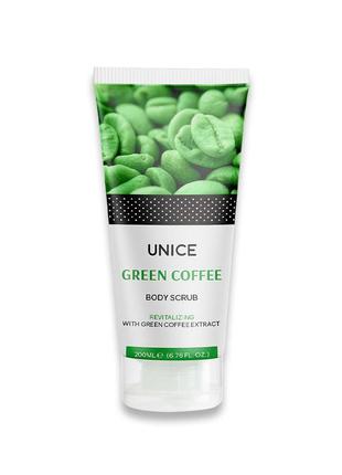 Скраб для тела unice с экстрактом зеленого кофе, 200 мл