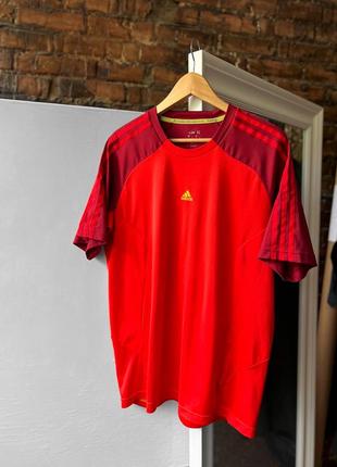 Adidas climacool men’s red short sleeve sport t-shirt 3-stripes спортивна футболка