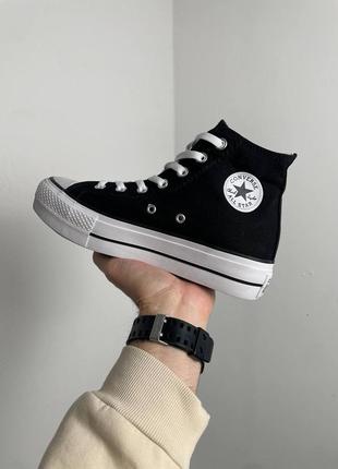 Кеди високі на платформі converse hight x chuck taylor platform black