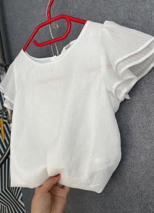 Гарнесенька біла блуза для дівчинки hm 6- 7 р блузка