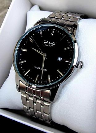 Мужские серебряные наручные часы casio / касио