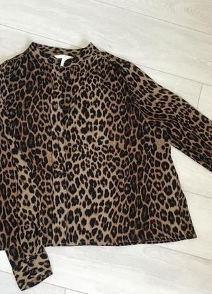 Вільна  блуза в леопардовий принт