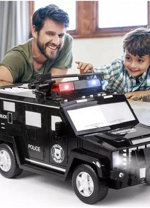 Машинка 3в1 копилка + сейф + игрушка полицейская черная pro_525