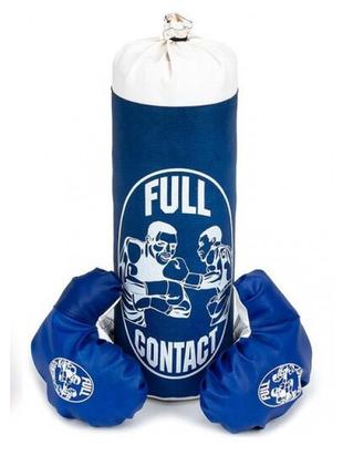 Груша боксерская детская + перчатки "full contact" bm_850196 синяя pro_270