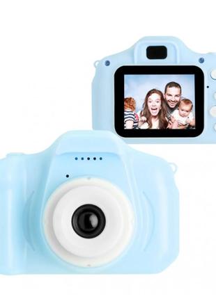 Детский цифровой фотоаппарат kids camera gm14 с записью видео синий pro_349