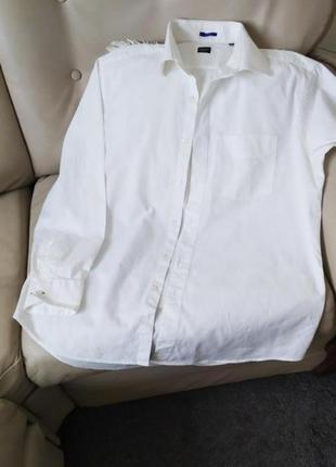 Белоснежная итальянская рубашка с вышивкой