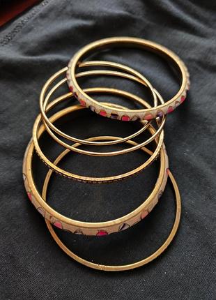 Набір браслетів з латуні та кістки з візерунком7 фото