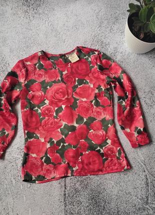 Винтажная блузка с цветочным принтом yves saint laurent vintage
