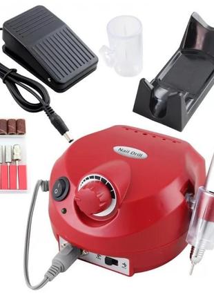 Фрезер для манікюру та педикюру nail drill dm-202 35000 обертів 30 вт бордовий pro_858