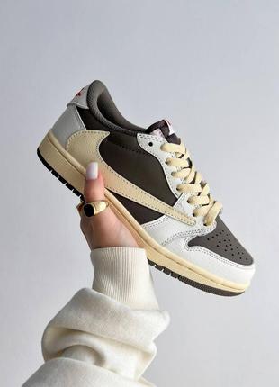 Кросівки travis scott x air jordan 1 og low reverse mocha