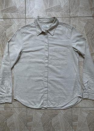 Рубашка luxury mark o polo beige linen button up shirt