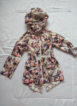Куртка дождевик ветровка в цветы brave soul 7-8 лет