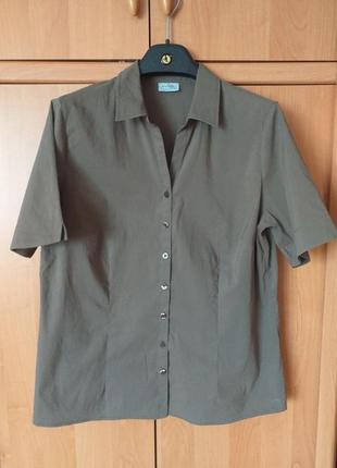 Michele boyard блузка рубашка с короткими рукавами зеленая оливковая
