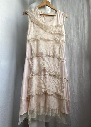 Шелковое винтажное платье made in italy ангельское платье невероятное и нежное marithe francois girbaud, oska, cos