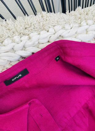 Лляна сорочка в кольорі фуксія батал8 фото