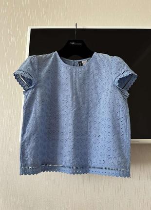 H&m divided блуза котон, прошва
колір ніжно-блакитний