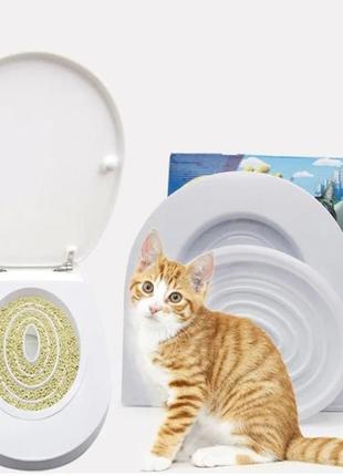 Набір для привчання кішок до унітаза litter kwitter citikitty  котячий туалет,лоток для привчання до туалету