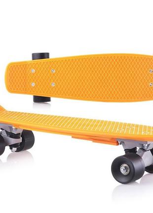 Дитячий скейт пенніборд pvc колеса помаранчевий, фламінго doloni (0151/2)