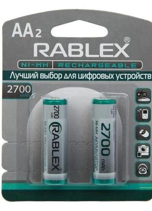 5 штук акумулятор rablex aa (hr6) 2700 mah ni-mh 1.2v з захистом original реальна ємність акумуляторна батарейка батарея польща!