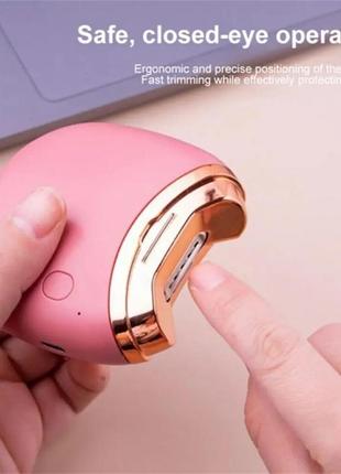 Електрична машинка для стрижки нігтів дітям та дорослим рожева