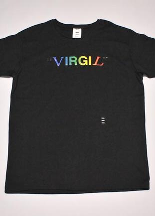 Футболка reilly virgil rainbow t-shirt in black off-white - m
