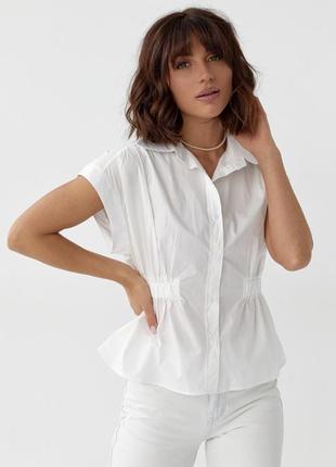 Женская рубашка с резинкой на талии