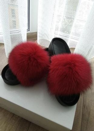 Тапочки с натуральным мехом