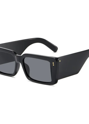 Тренд стильні жіночі чорні прямокутні широка дужка сонцезахисні окуляри сонячні очки антиблик