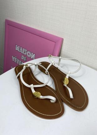 Lauren ralph lauren rll босоніжки з ремінцями тонкими з пряжкою шкіряні вʼєтнамки