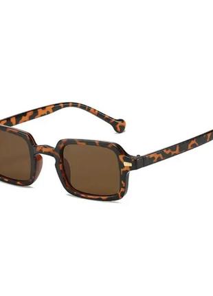 Тренд стильні жіночі коричневі леопард сонцезахисні окуляри квадратні сонячні очки антиблик