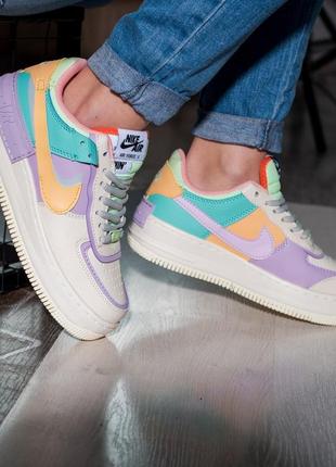 Жіночі шкіряні кросівки nike air force 1 shadow multicolor розпродаж