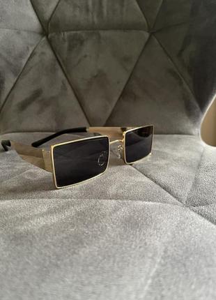 Прямоугольные солнцезащитные очки золотая оправа от estro