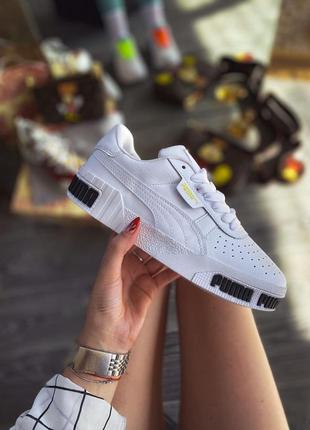 Женские кожаные кроссовки puma cali white black кеды пума кали розродаж