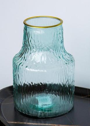 Уцінка ваза "золотий бриз" (тріщина вверху вази,поодинокі краплинки)