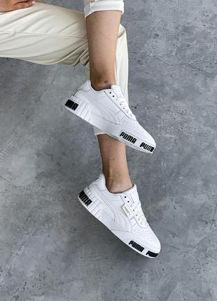 Женские кожаные кроссовки puma cali white black кеды пума кали розродаж