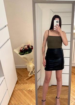 Юбка кожзам h&m