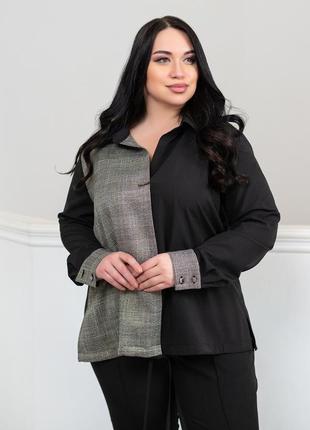 Жіноча блуза "холі" (чорний + сірий)