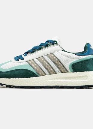 Adidas retropy e5 green blue white, кроссовки мужские адедас, кроссовки адедас мужские