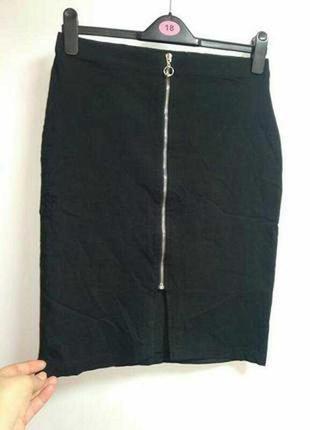 Стильная вискозная юбка карандаш трендовая молния размера l