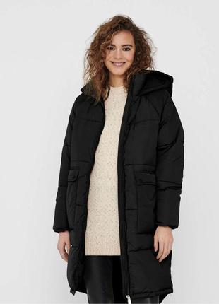 Пуховик only 15160167 relaxed fit чорний