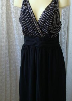 Платье черное вечернее с бисером vero moda р.50-52 7688