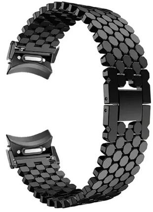 Ремінець металевий для годинника 20 мм bead design type r2 black  (для samsung watch)