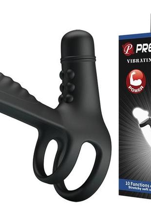 Насадка с вибрацией pretty love - vibrating penis sling, 10 vibration functions, bi-210276