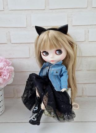 Ботинки высокие черные для блайз blythe