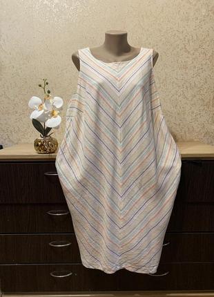 Шикарное льняное платье, сарафан 56-60