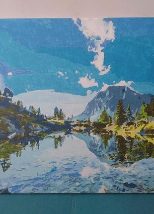 Картина "весенние горы" 40х50 акрил, яркие краски